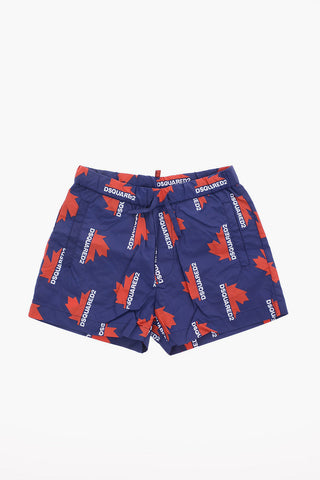 Logo Print Board Shorts Beachwear