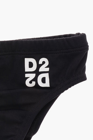 Logo Print Slip Beachwear