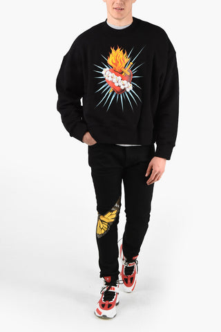 Sacred Heart Print Crewneck Sweatshirt