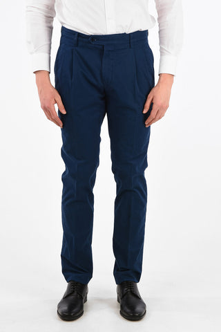 Stretch Cotton PERKINS Double Pleat Pants