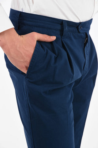 Stretch Cotton PERKINS Double Pleat Pants