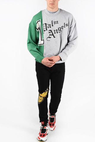 Butterfly Print Sweatshirt with Knit Details