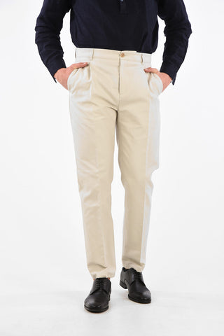 Pantaloni a Una Pince con Tasche a Filo 