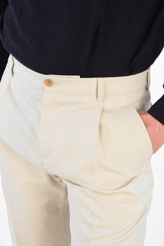 Pantaloni a Una Pince con Tasche a Filo 