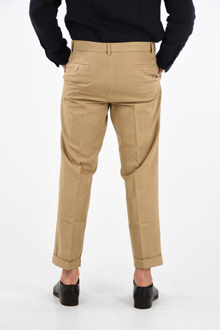 Cotton and Linen DOVER Stright Fit Pants with Jetted Pockets