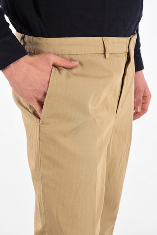 Cotton and Linen DOVER Stright Fit Pants with Jetted Pockets