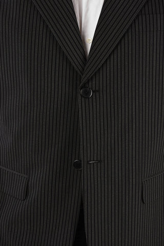 Pencil Striped Virgin Wool Notch Lapel Blazer