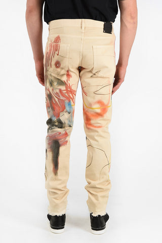 19cm Printed Frayed Hem Jeans