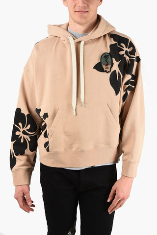 Hibiscus Print Sweatshirt with Hood