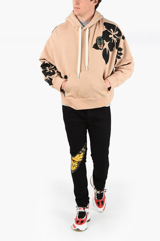 Hibiscus Print Sweatshirt with Hood