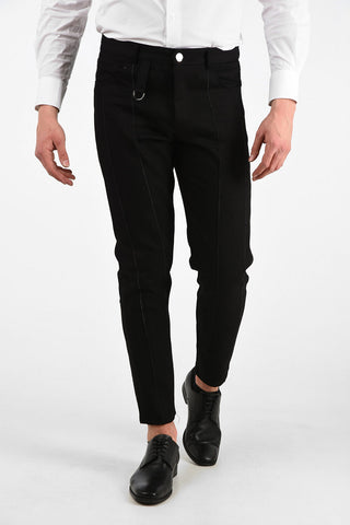 Pencil Striped Stright Fit Pants with Zipped Pockets