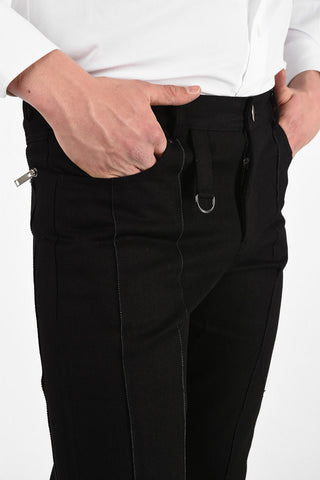 Pencil Striped Stright Fit Pants with Zipped Pockets