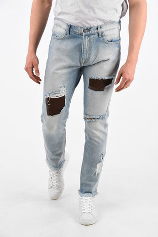 Distressed 4 Pocket Straight Fit Jeans 18 Cm