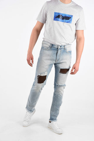 Distressed 4 Pocket Straight Fit Jeans 18 Cm