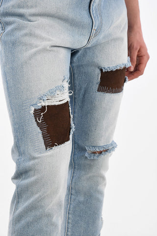Distressed 4 Pocket Straight Fit Jeans 18 Cm