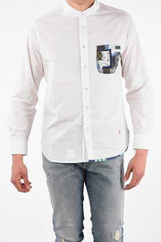 Cotton MALDIVE Collarless Shirt with Patch Pocket