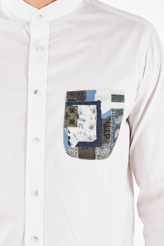Cotton MALDIVE Collarless Shirt with Patch Pocket
