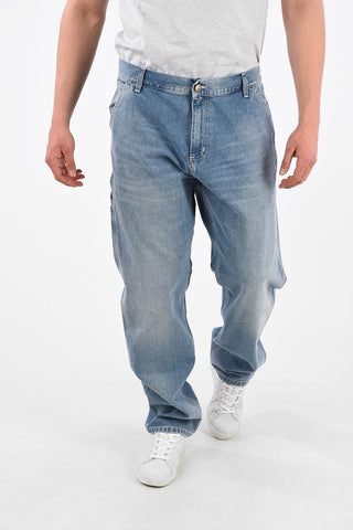 Cotton Cargo Jeans with Belt Loops 21 Cm