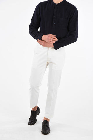 Pantaloni Graven Fit in Cotone con Passanti Cintura