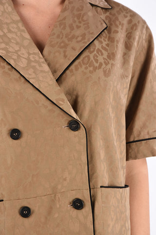 Cheetah-Print Doppiopetto Pajama Blazer