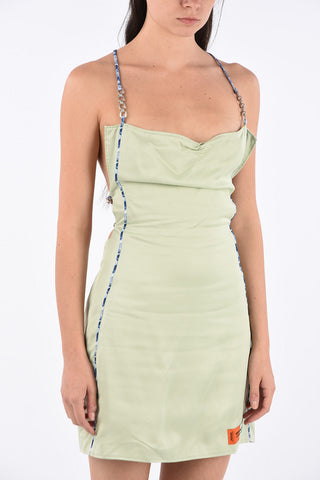 Open Back Satin Mini Dress