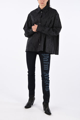Striped All Over Logo Oversize Shirt
