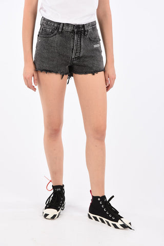 Frayed Hem High-Rise Shorts