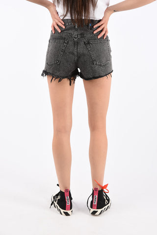 Frayed Hem High-Rise Shorts
