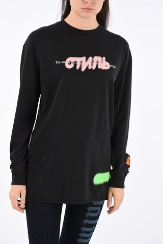 T-shirt Oversize Spray Manica Lunga