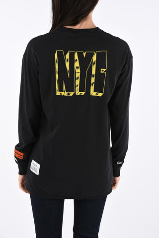 T-shirt Oversize Spray Manica Lunga