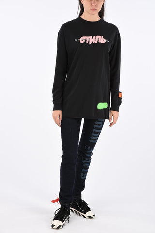 T-shirt Oversize Spray Manica Lunga