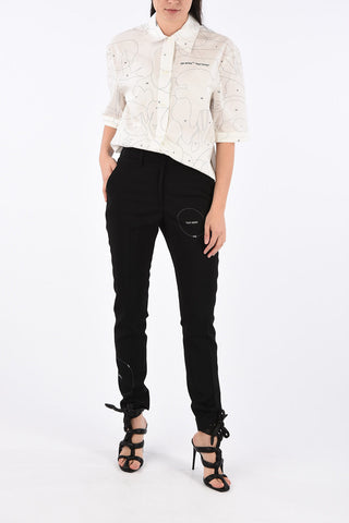 High Rise Gabardine Cigarette Pants