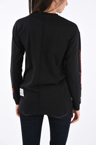 T-shirt Oversize Stampata a Manica Lunga