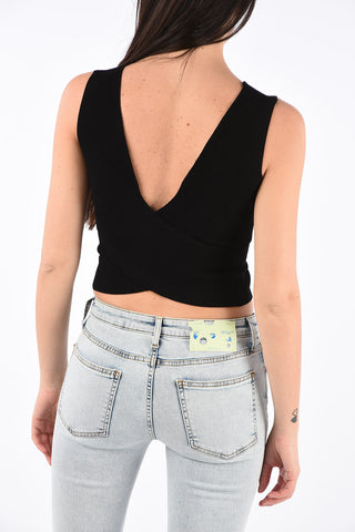 Ribbed Wrap Crop Top