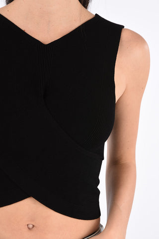 Ribbed Wrap Crop Top