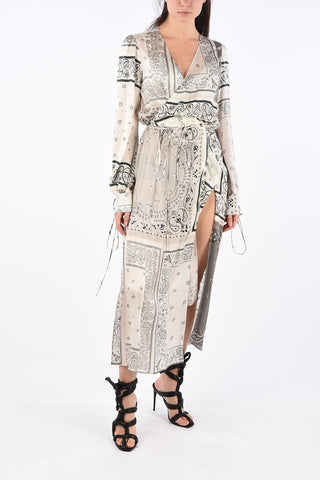 Paisley Printed Silk Kimono Dress