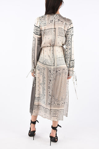 Paisley Printed Silk Kimono Dress