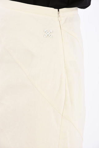 Flax Blend Spiral Draping Asymmetric Skirt