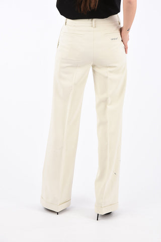 cuffed hem Single Pleated Palazzo trousers