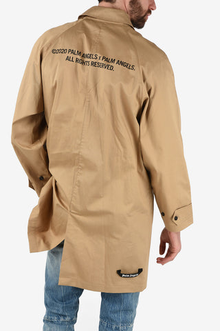 Back Print Single Breasted Trench