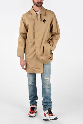 Back Print Single Breasted Trench