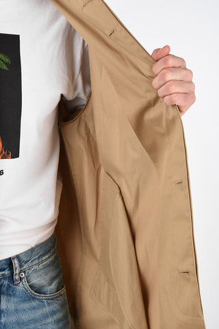 Back Print Single Breasted Trench