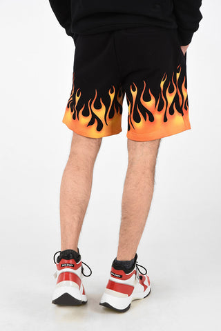 Shorts in Felpa con Stampa Fiamme