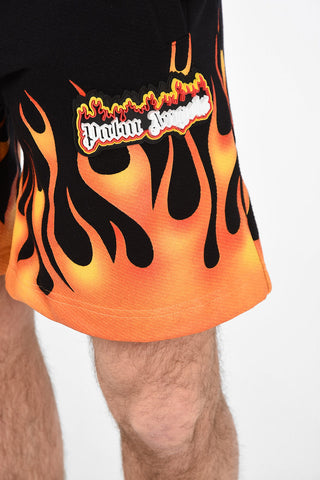 Shorts in Felpa con Stampa Fiamme
