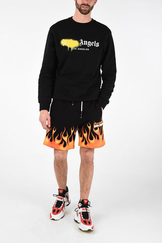 Shorts in Felpa con Stampa Fiamme