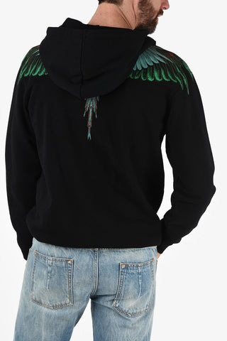 Felpa GREEN WINGS in Cotone con Cappuccio e Chiusura Zip