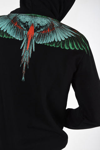 Felpa GREEN WINGS in Cotone con Cappuccio e Chiusura Zip