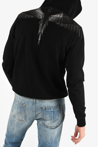 Felpa BLACK WINGS in Cotone con Cappuccio