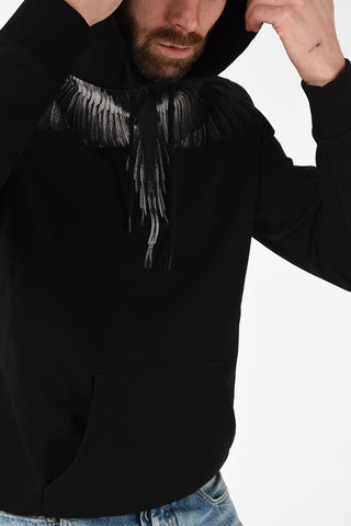 Felpa BLACK WINGS in Cotone con Cappuccio