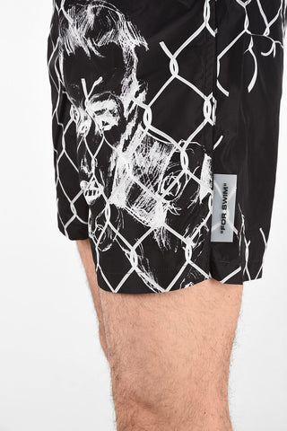 Printed BROKEN FENCE Swim Shorts